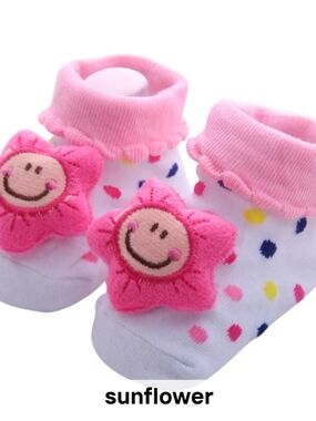 Baby Socks Pink Star And Dots, Smile  - NWOT